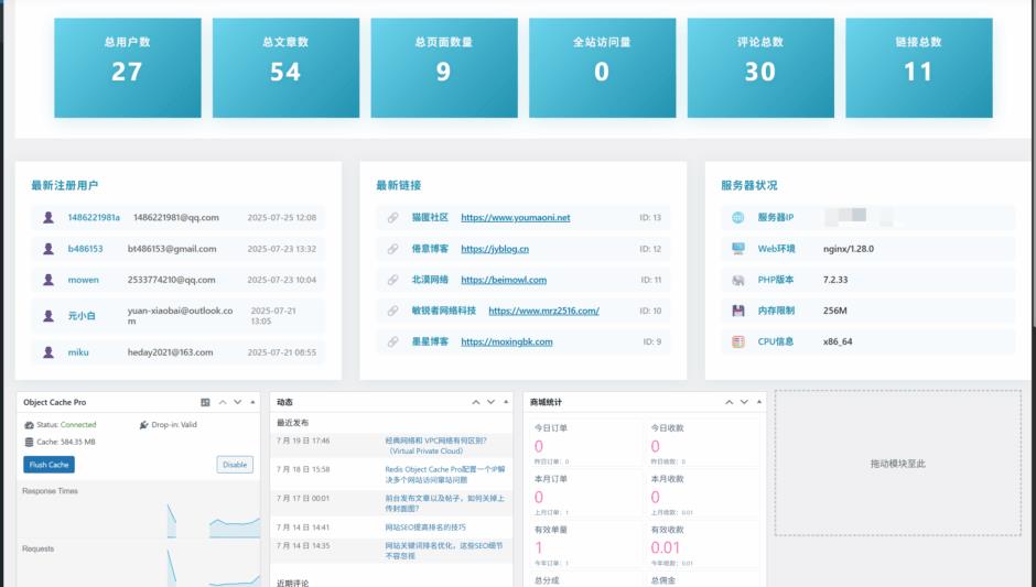 WordPress 后台数据统计美化插件插图
