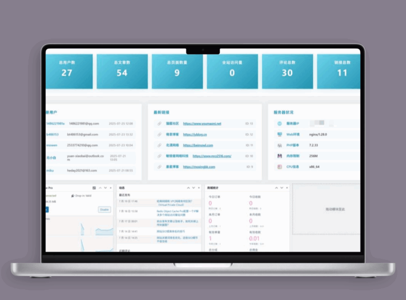 WordPress 后台数据统计美化插件